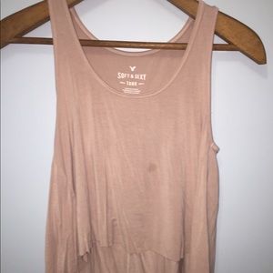 Cropped beige American eagle tank